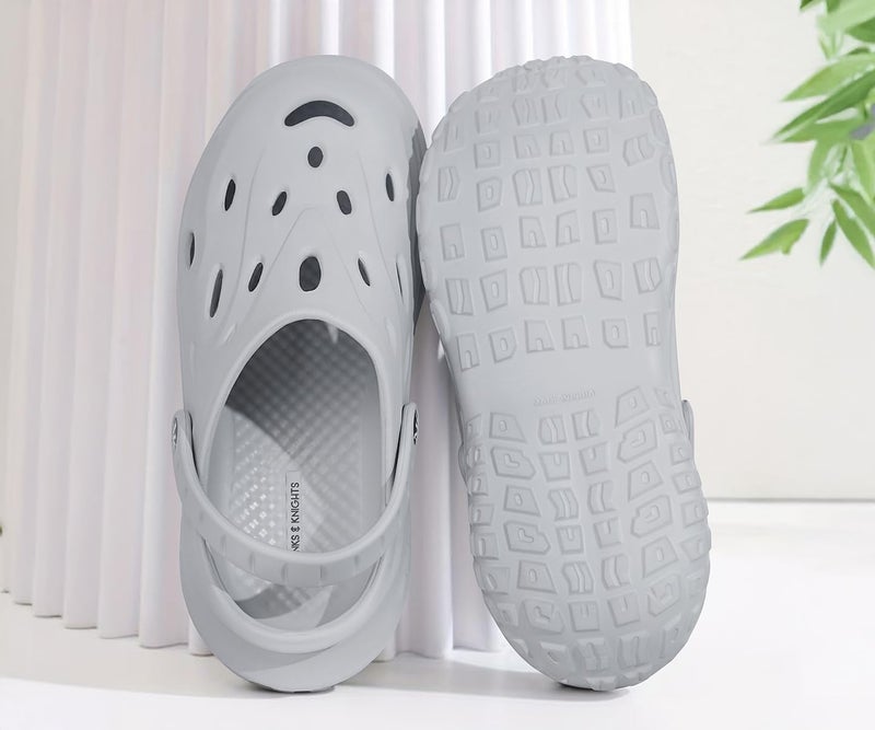 MONKS & KNIGHTS Lightweight Grey Clogs for Men | Flexible All Day Clogs | MK-CLG-002 | UK-6 - Image 2