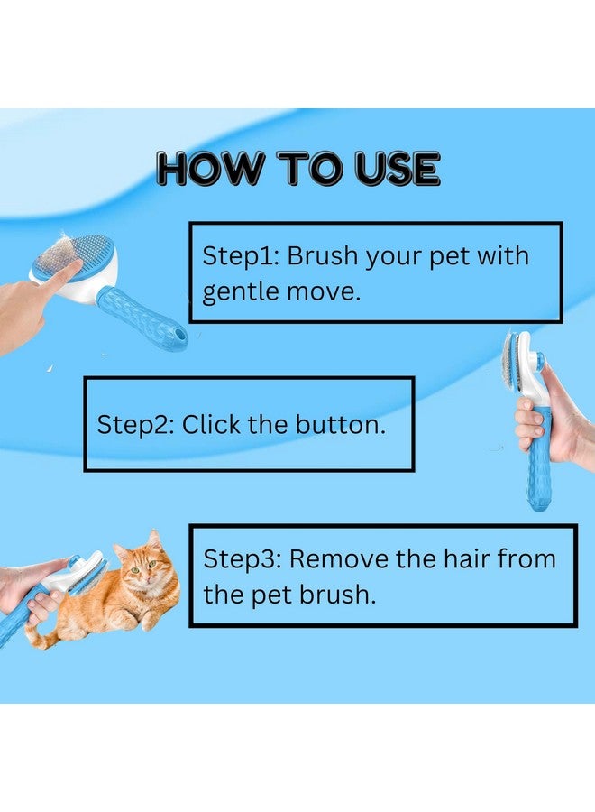 Pet Grooming Combo Of Self-Cleaning Slicker And Massaging Hand Glove For Dogs & Cats | Push-Button Clean, Retractable Teeth And Soft Bristle Glove (Oval Slicker + True Touch Glove) - Image 4