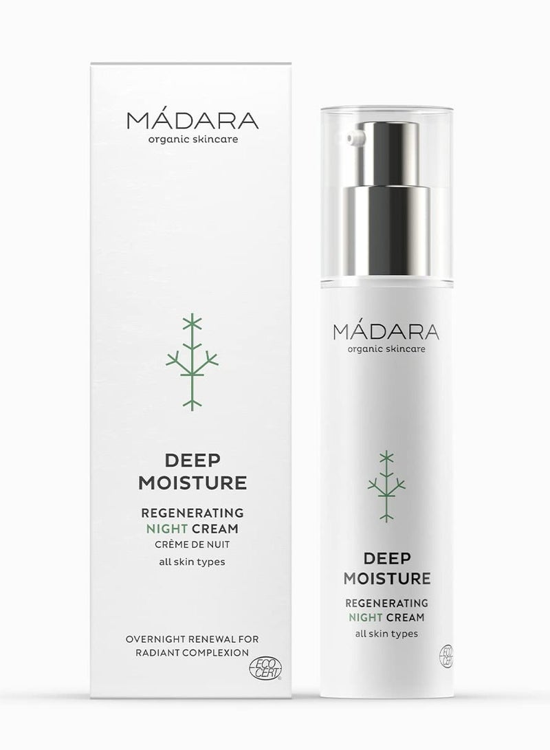 MÁDARA Organic Skincare | Deep Moisture Regenerating Night Cream - 1.69oz, Rich texture, Easily absorbing, With Antioxidants and Natural Plant Essences, Vegan, Ecocert certified