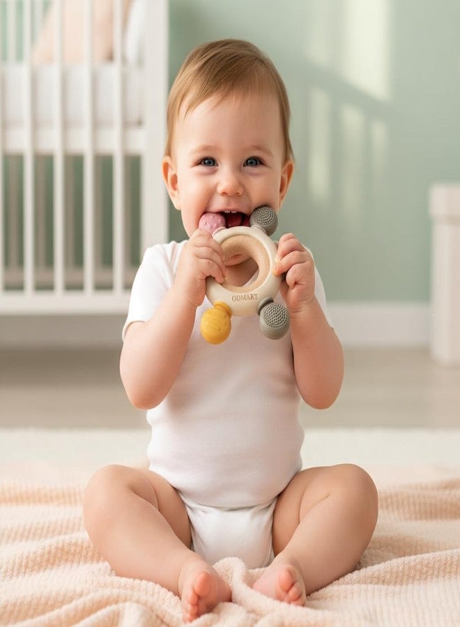 ODMART Baby Teether for 0-24 Months | BPA Free Silicone Sensory Teething Toy for Newborns, Infants & Toddlers | Safe Chew Gift for 1-2 Year Old Boys & Girls (Multicolor) - Image 2