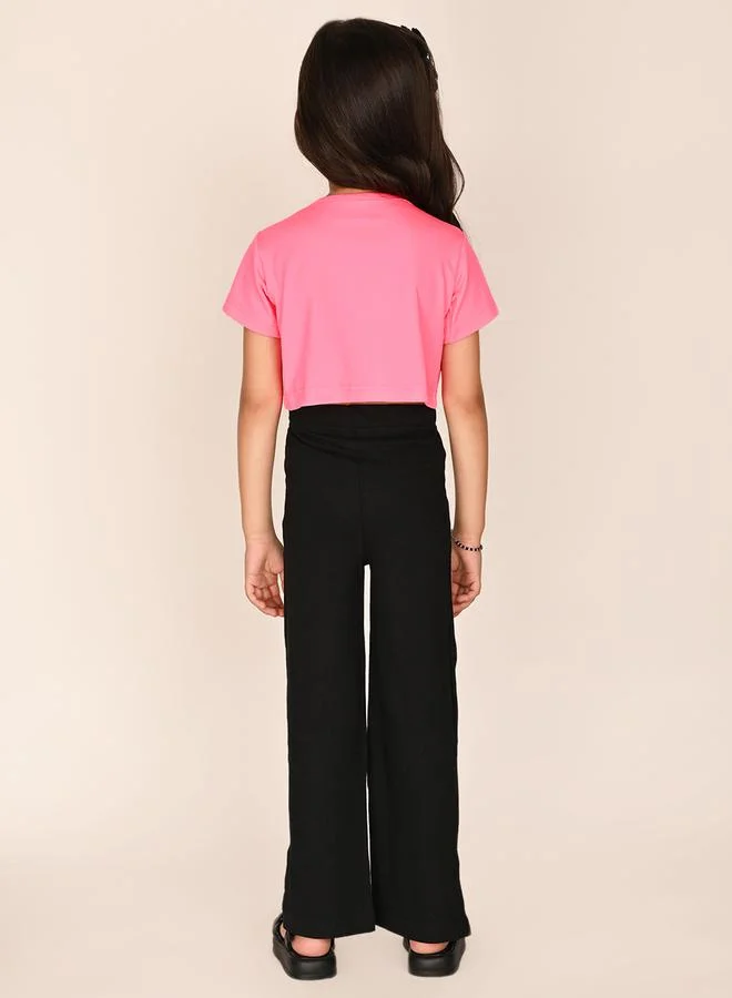 LILPICKS LilPicks Floral Print Crop T-Shirt and Pants Set