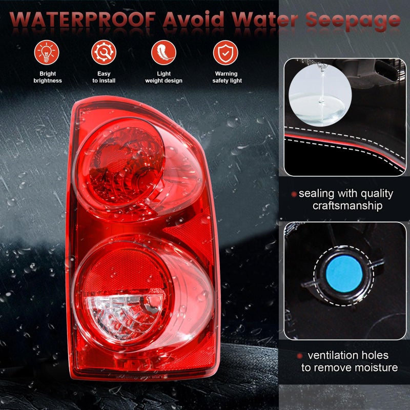 CONLLCON Tail Lights Assembly Compatible with 2007 2008 Dodge Ram 1500 2500 3500, Rear Light Taillights Replacement # 55277303AC 55277302AC - Image 4