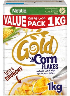 Nestle Nestlé Gold Cornflakes Cereal 1kg, White  - Image 1