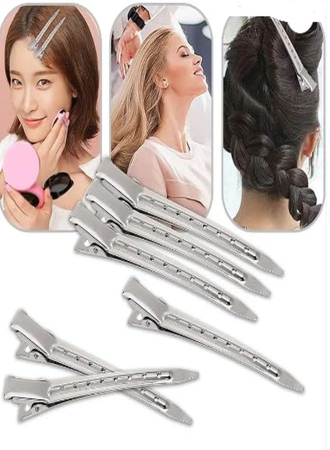 Sweetpea KRYTONE®. 12 PCS Professional Salon Hair Styling Steel Section Clips Hairdressing Clip Hair Clip (Silver) - Image 4