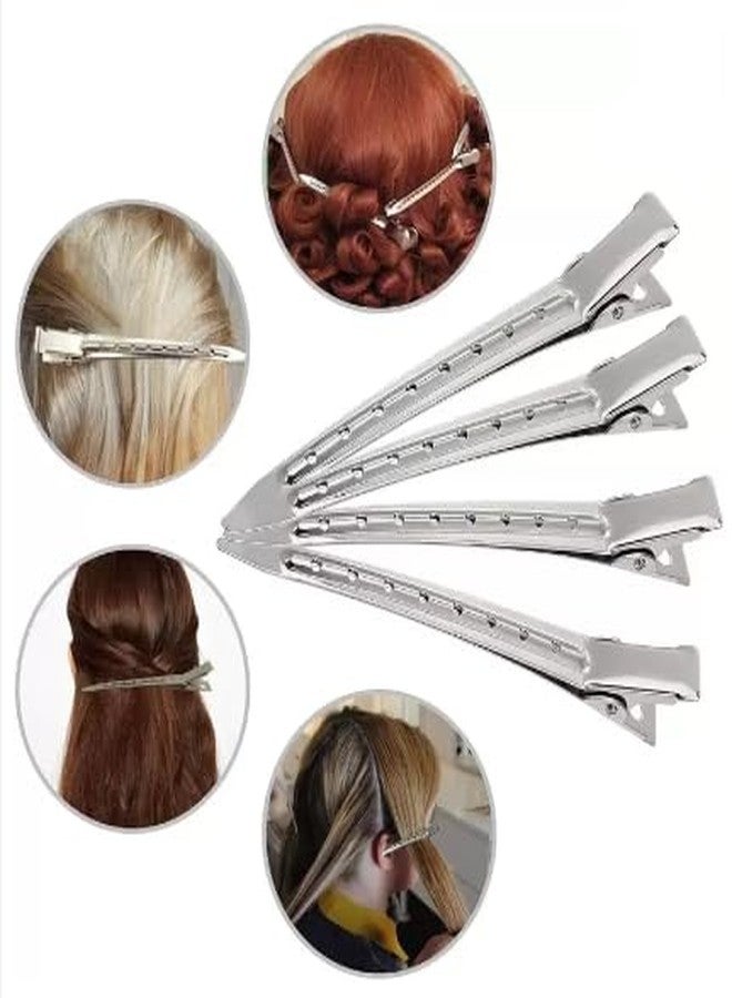Sweetpea KRYTONE®. 12 PCS Professional Salon Hair Styling Steel Section Clips Hairdressing Clip Hair Clip (Silver) - Image 5