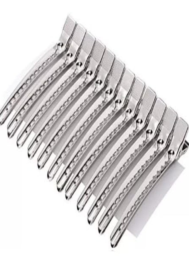 Sweetpea KRYTONE®. 12 PCS Professional Salon Hair Styling Steel Section Clips Hairdressing Clip Hair Clip (Silver) - Image 2