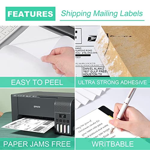PAPRMA Half Sheet 8.5x5.5inch Shipping Mailing Label 200 Counts, 2 Labels Per Sheet 8.5 x 11 for Laser & Inkjet Printer, Permanent Adhesive Label Square Corner (100 Sheets) - Image 3