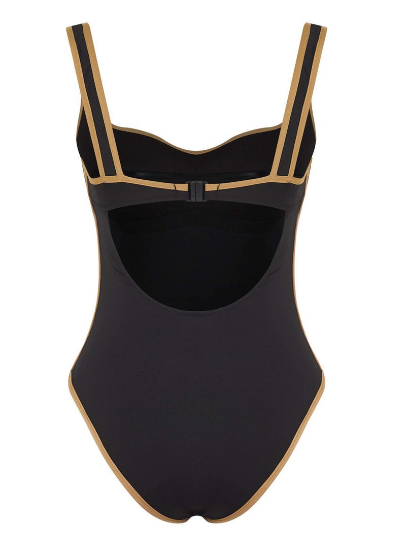 trendyol Black Color Block Square Collar Covered Brazilian Swimsuit Tbess25Ma00118 - Image 5