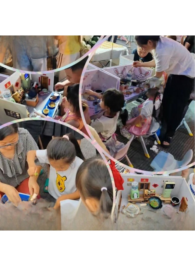 Stall The Same Mini Kitchenette Simulation Play House Kitchenware Cooking Toys Children's Food Play Parent-child Interactive Gift-Color:Stall Special-mini Kitchen Advertising Board 40*30cm - Image 2