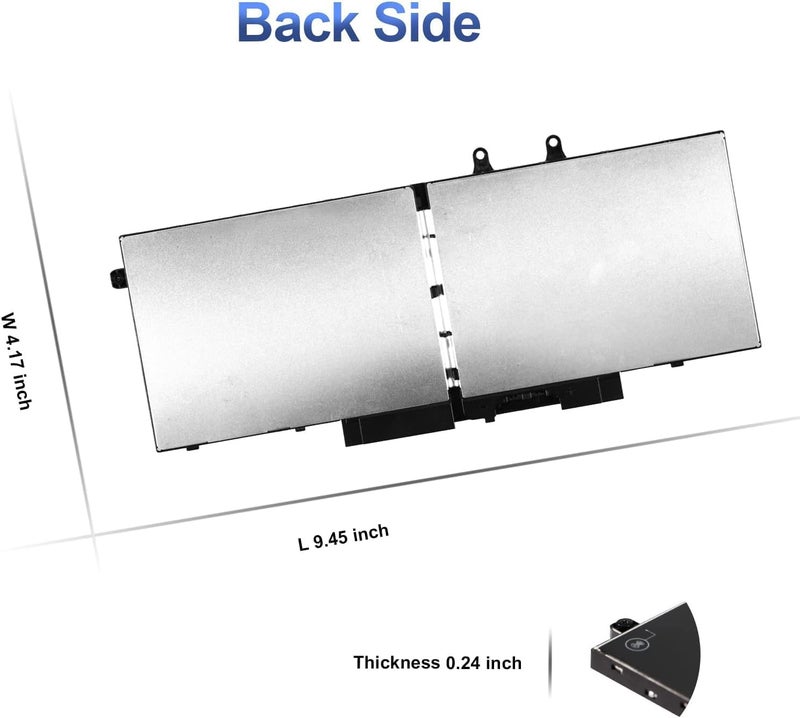 WISTAR 3HWPP Laptop Battery for Dell Latitude 5401 5410 5411 5501 5510 5511 Precision 3541 3551 Inspiron 7706 2-in-1 17 7500/7506 2-in-1 Black 10X1J N2NLL 1VY7F 451-BCMN - Image 4