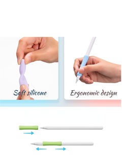 Excefore 6 Pieces Pencil Grips, Silicone Holder Sleeve, Case Compatible with Apple 1st and 2nd Generation  - Image 3