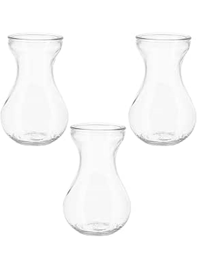 3 Pcs Mini Glass Flower Vases Small Clear Table Centerpiece For Home Wedding Decor - Image 1