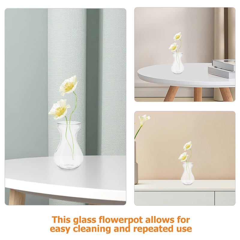3 Pcs Mini Glass Flower Vases Small Clear Table Centerpiece For Home Wedding Decor - Image 4