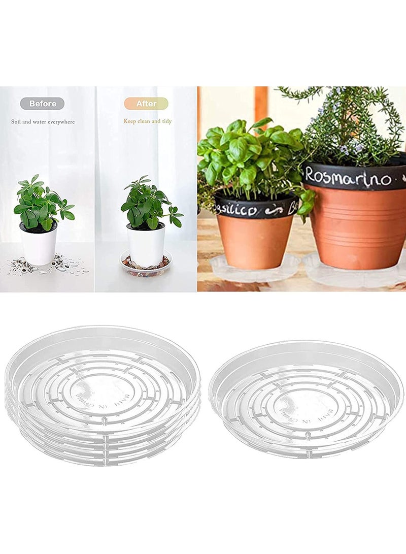 Hydroponic Vase, Plant Saucer, Cultivation, Clear Plastic Round Planter Tray for Indoors & Outdoors, Flower Pot Saucers for Plants Water Containers with No Holes - 6Inch, 5 Pack - Image 4