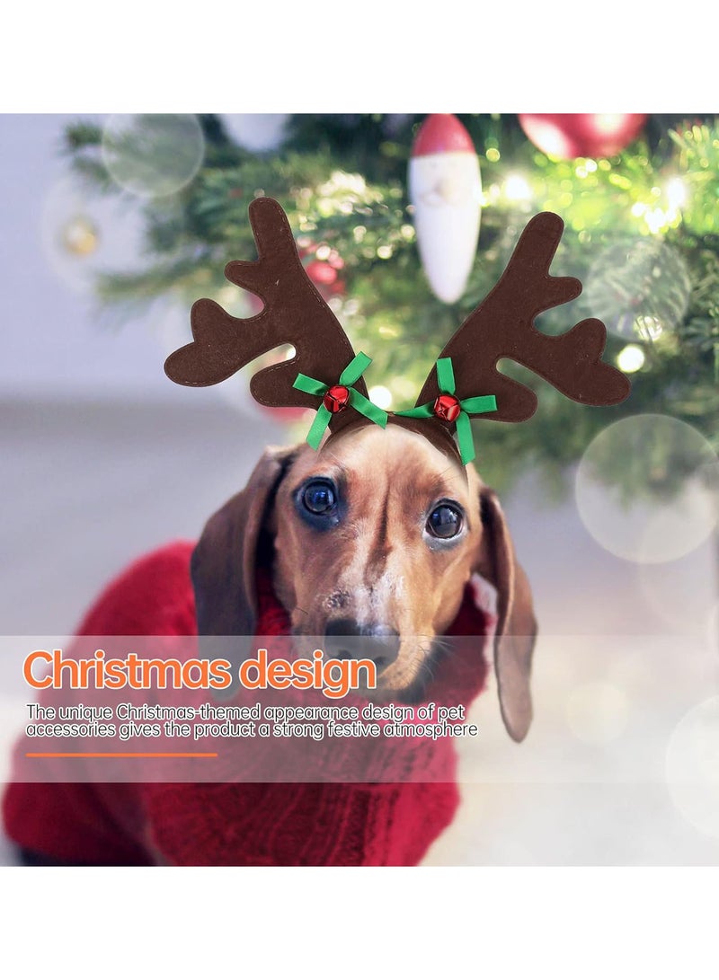 GGOOT 2pcs Christmas Reindeer Antlers Headband Pet Headband Pet Hat Pet Cosplay Costume Headwear Photo Props Cosplay Party Favors for Cat Dog - Image 5