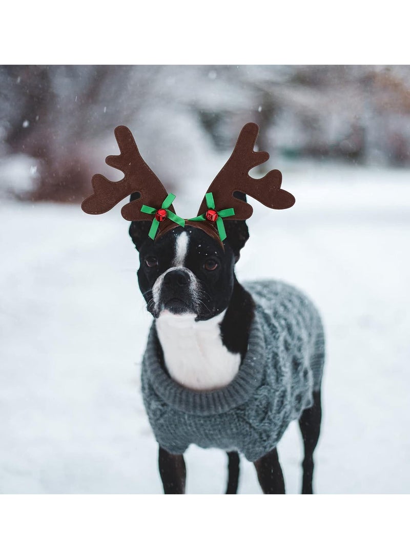 GGOOT 2pcs Christmas Reindeer Antlers Headband Pet Headband Pet Hat Pet Cosplay Costume Headwear Photo Props Cosplay Party Favors for Cat Dog - Image 3
