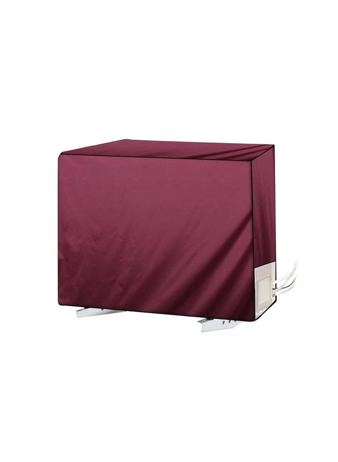 Da Anushi Da Anushi Split AC Cover Set of Indoor and Outdoor Unit for 1.5 Ton Capacity Attractive Digital Prints/Dustproof/Water Resistant (Maroon Grey Leaf)  - Image 5