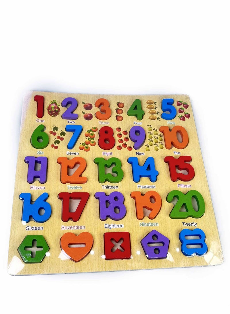 3 in 1 Wooden Puzzle for Toddlers, Wooden Alphabet Number Shape Puzzle ABC Learning Toys for Toddlers Kids (Set of 3)