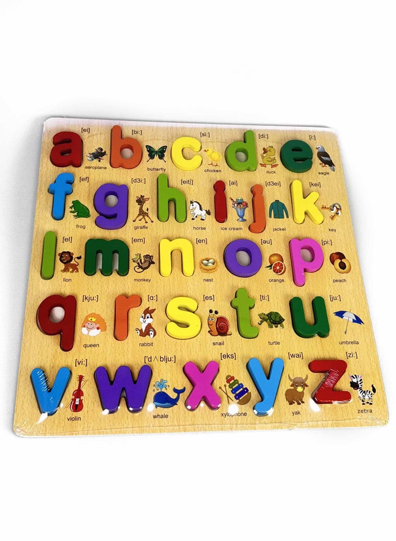 3 in 1 Wooden Puzzle for Toddlers, Wooden Alphabet Number Shape Puzzle ABC Learning Toys for Toddlers Kids (Set of 3)