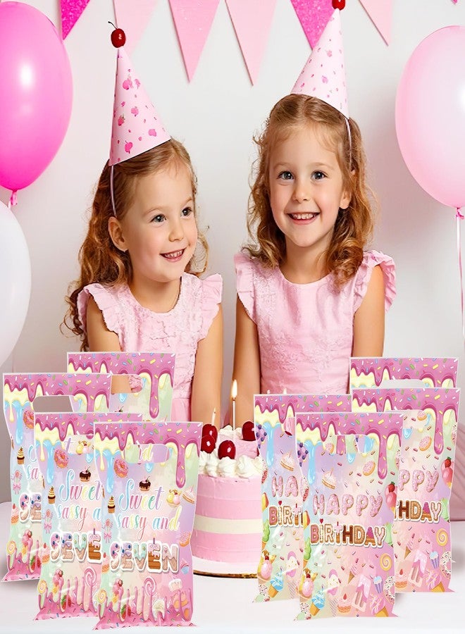 زينة عيد ميلاد RUBOAOA Sweet Sassy and Seven، 50 كيس هدايا حلوى للبنات في عيد ميلادهن السابع، أكياس هدايا لحفلات عيد الميلاد السابع للبنات بعمر 7 سنوات - Image 5