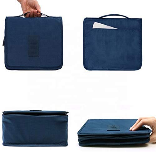 Handcuffs Polyester Toiletry Travel Organizer, Large Capacity Suitcase Luggage Portable Dopp Kit Wash Bag (Blue) - Image 5