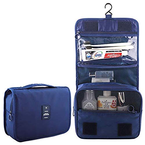 Handcuffs Polyester Toiletry Travel Organizer, Large Capacity Suitcase Luggage Portable Dopp Kit Wash Bag (Blue) - Image 2