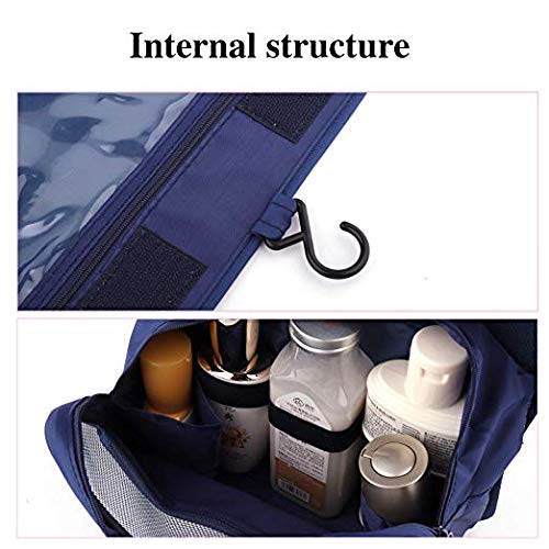 Handcuffs Polyester Toiletry Travel Organizer, Large Capacity Suitcase Luggage Portable Dopp Kit Wash Bag (Blue) - Image 4