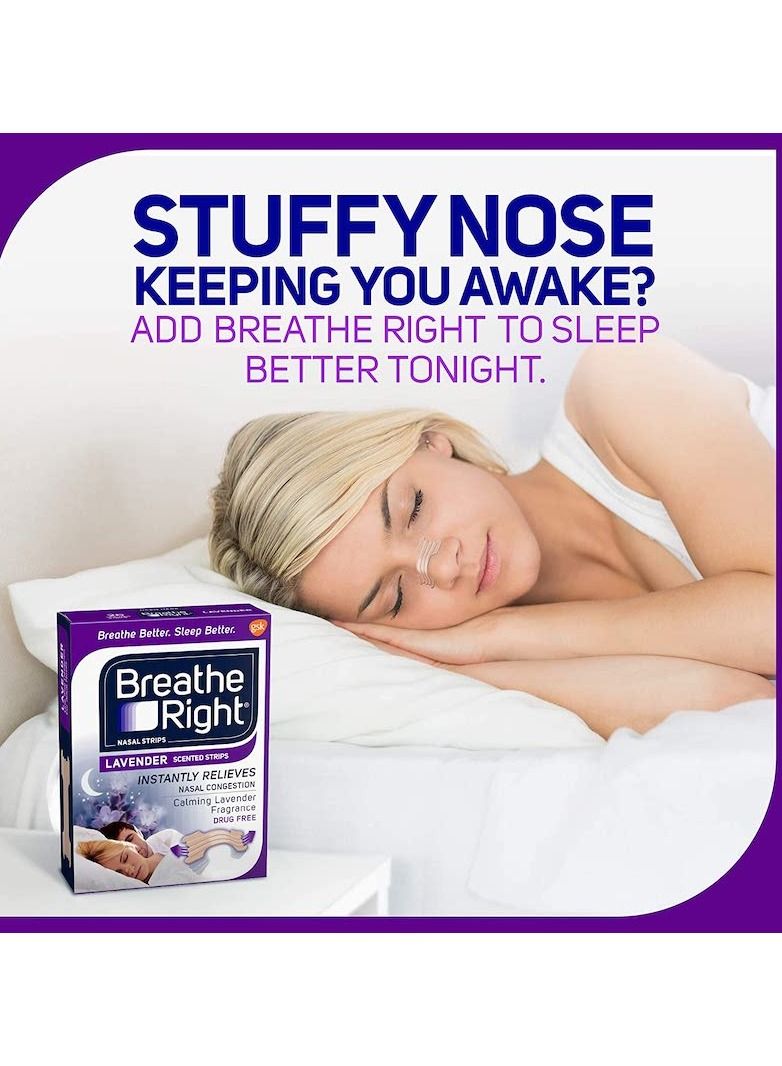 Breathe Right Nasal Strips Calming Lavender Scent Extra Strength Tan Nasal Strips Help Stop Snoring Snoring Solution & Nasal Congestion Relief Caused By Colds & Allergies 26 Count - Image 4