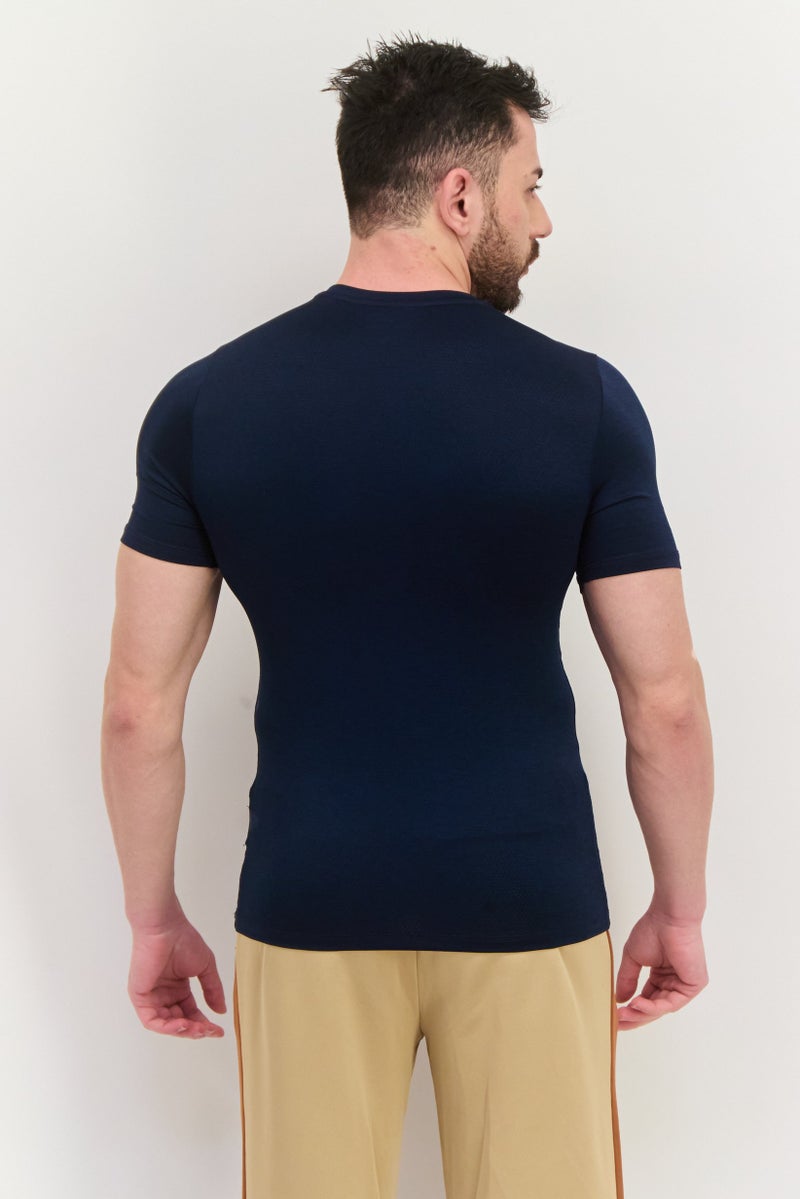 SKECHERS Men Sportswear Fit Short Sleeves Training T-Shirt, Navy - Image 3