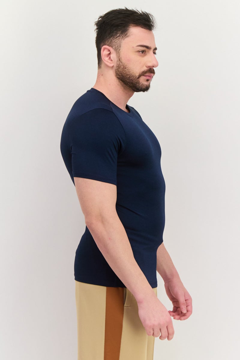 SKECHERS Men Sportswear Fit Short Sleeves Training T-Shirt, Navy - Image 2