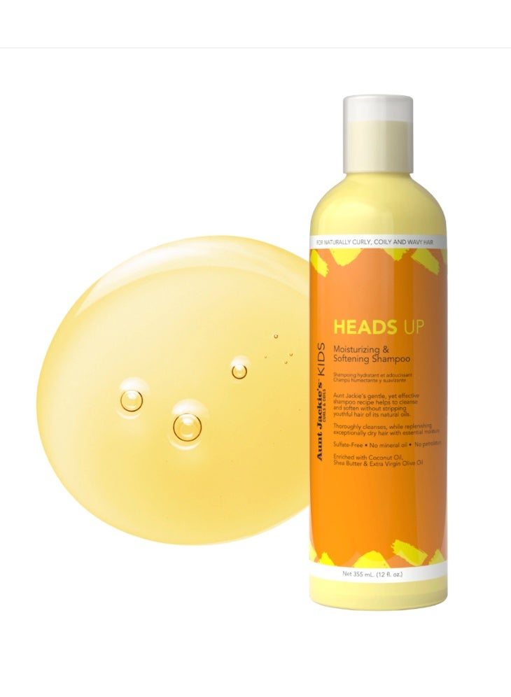 Aunt Jackie's Kids Heads Up Moisturizing and Hair Softening Shampoo for Naturally Curly, Coily and Wavy Hair, 12 oz (355 G) - Image 4
