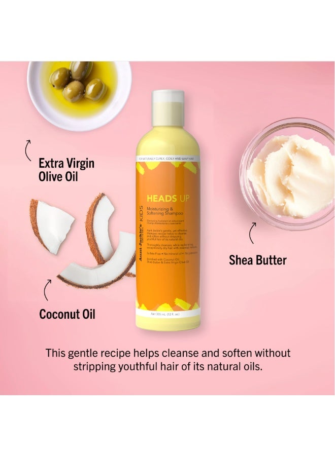 Aunt Jackie's Kids Heads Up Moisturizing and Hair Softening Shampoo for Naturally Curly, Coily and Wavy Hair, 12 oz (355 G) - Image 2
