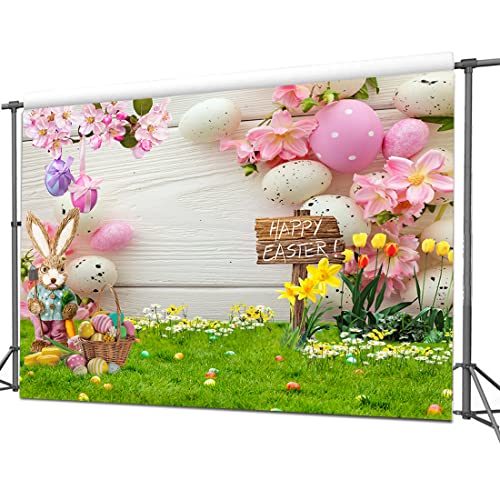 CHAIYA 7x5ft Easter Backdrop Spring Easter Photography Backdrop Easter Party Decor Banner Children Shower Birthday Party Decor Banner - Image 4