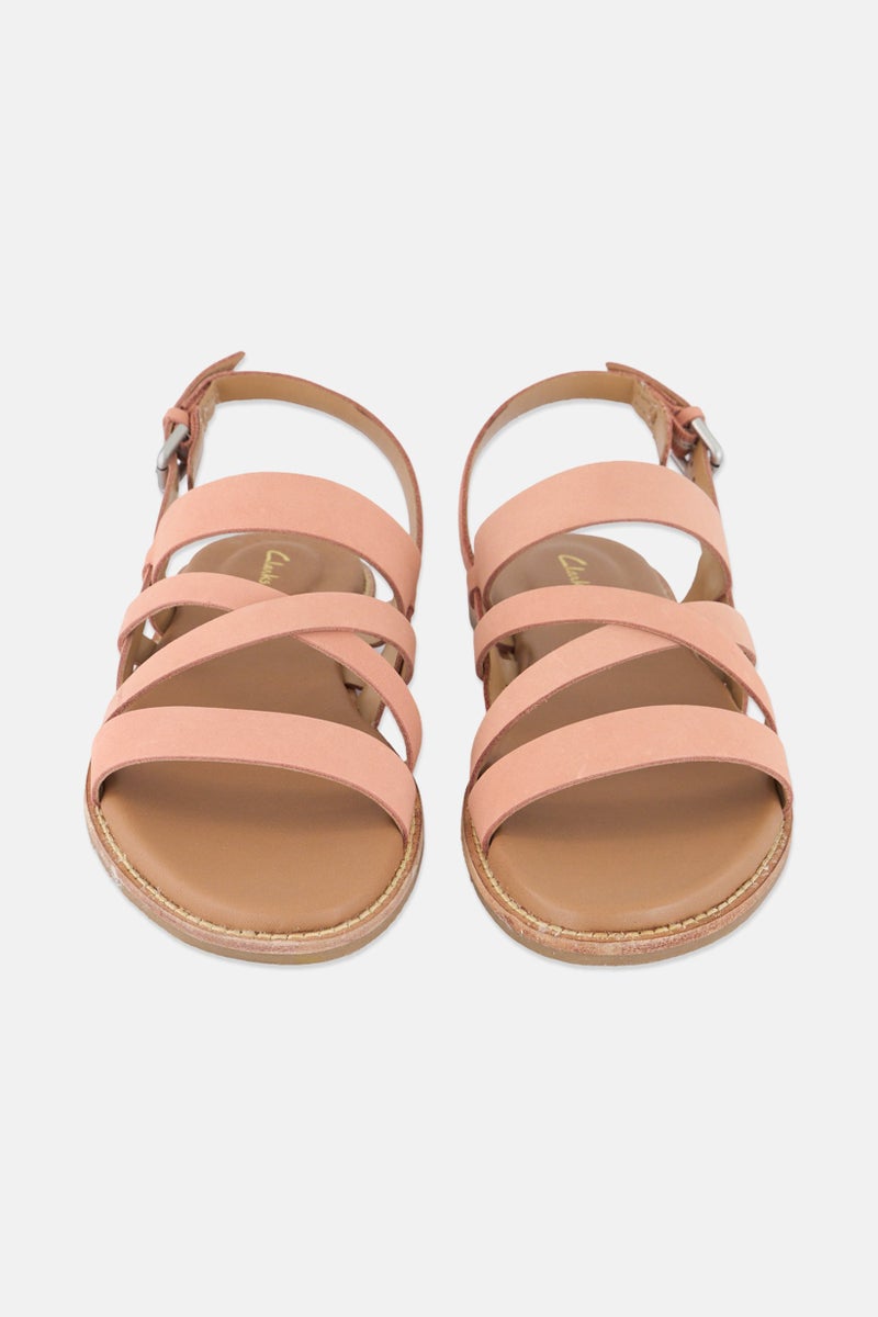 clarks Women Standard Karsea Sun Adjustable Sandals, Peach - Image 4