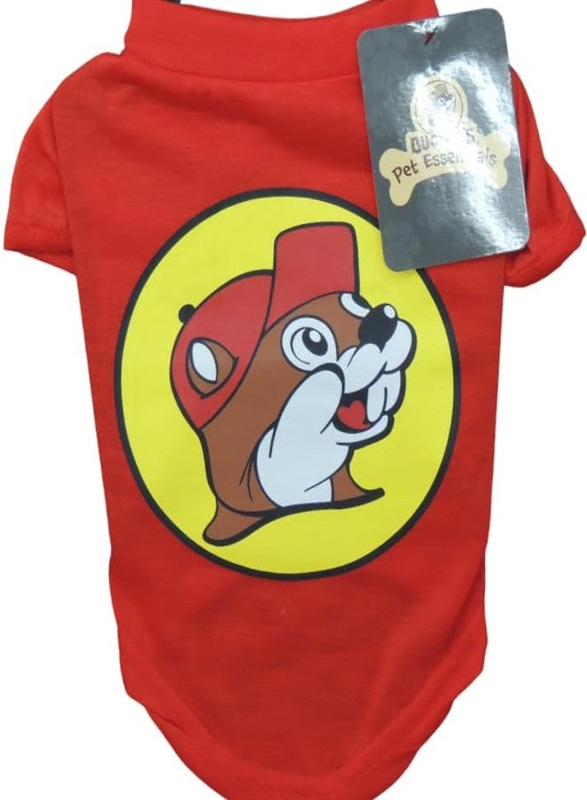 Buc-ee's Dog Shirt - Pet Clothes - Small - Medium - Large - Hoodie - Solf Material - Tie Die - Red - Beathable - Beaver Logo (Red, Small)