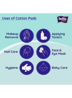 Bella Bella Cotton Pads | 100% Cotton | Double Sided | With Aloe Vera Extracts | For Skin Cleaning, Makeup Remover | Pack of 1 | 100 Pcs  - Image 4