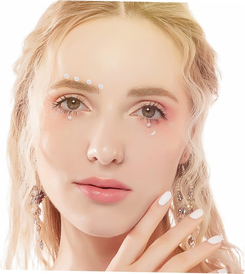 YOSADIER 4sheets Self-Adhesive Stickers for Face and Nails Makeup and Nail Various for Parties Weddings and Festivals - Image 5