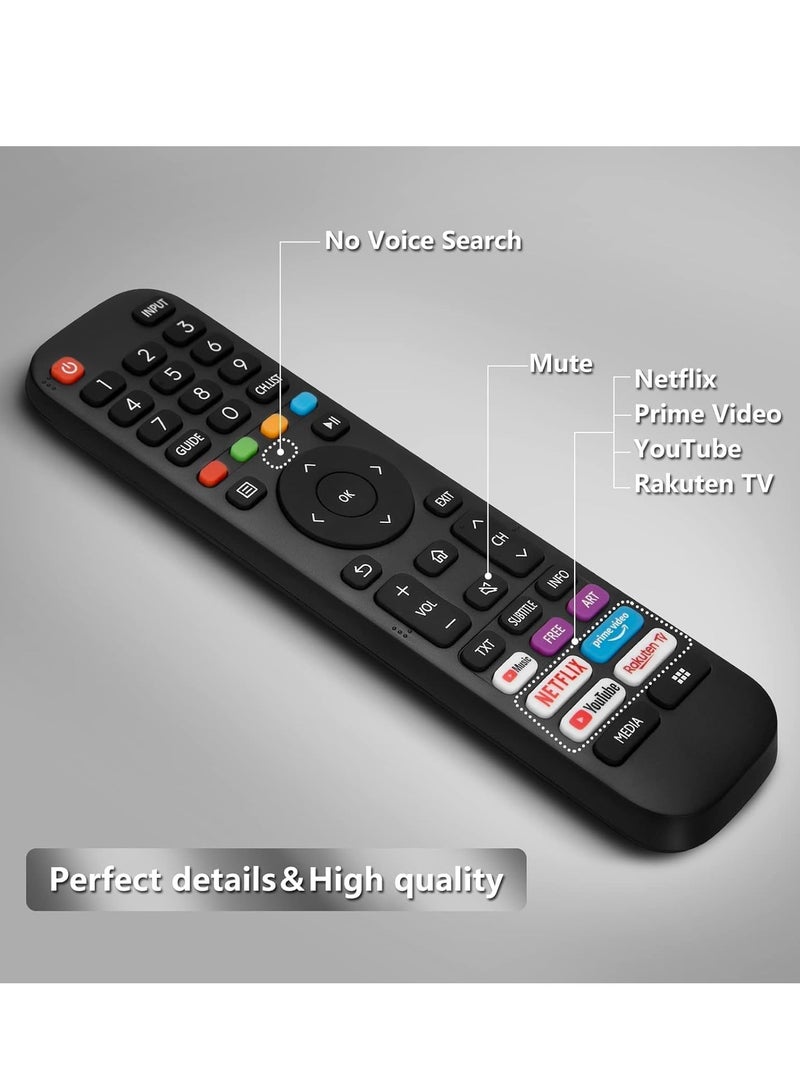 New Replacement Remote Control,Universal Remote Control Compatible with Hisense-VIDAA-TV-Remote,Upgraded Infrared Remote Control EN2G30H,with Netflix, Prime Video, Heavy Duty