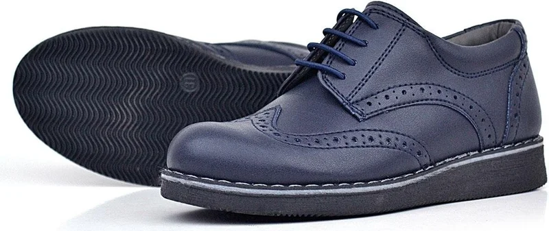 راكربلاس Navy Blue Matte Laced Boy Classic Shoes