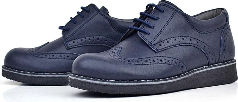 راكربلاس Navy Blue Matte Laced Boy Classic Shoes