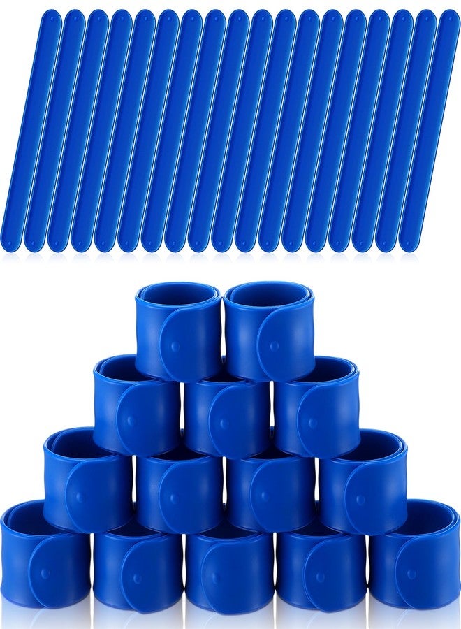 Vinsot 30 Pcs Silicone Slap Bracelets Gift for Kids DIY Slap Bands Party Favor Soft Blank Snap Wristbands Bulk for School Craft Project Painting Classroom Prizes Birthday Wedding (Blue) - Image 1