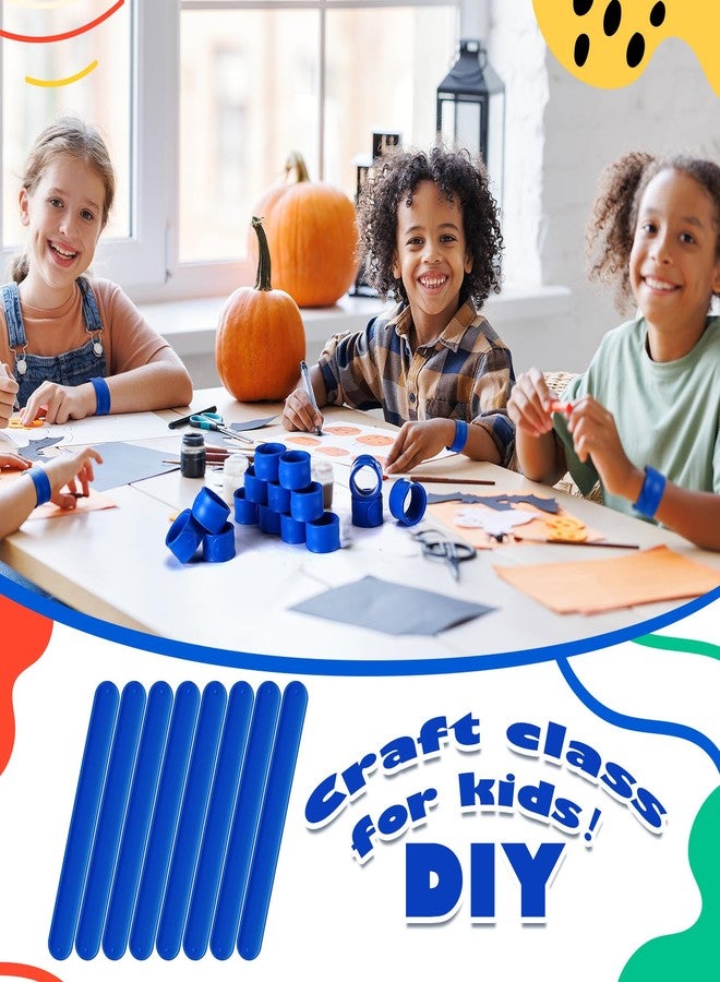 Vinsot 30 Pcs Silicone Slap Bracelets Gift for Kids DIY Slap Bands Party Favor Soft Blank Snap Wristbands Bulk for School Craft Project Painting Classroom Prizes Birthday Wedding (Blue) - Image 5