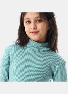 Andora Turtle Neck Ribbed Girls Pullover  - Image 2