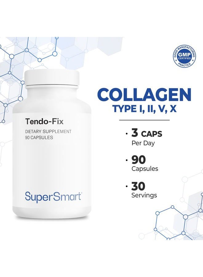 SuperSmart Tendo-Fix 750 mg Per Day - Increases Joint Mobility with Collagen | Non-GMO & Gluten Free - 90 Vegetarian Capsules - Image 4