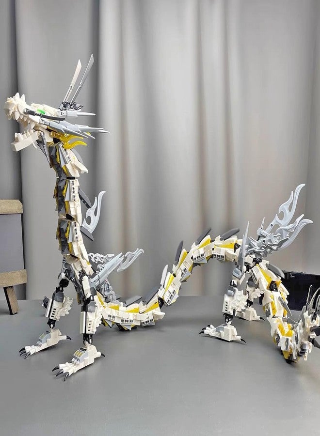 HONLANCH Dragon Series White Mechanical Hurricane Dragon Building Blocks Set (1485Pieces)-Toys Gifts for Teens 14+ and Adults - Image 4