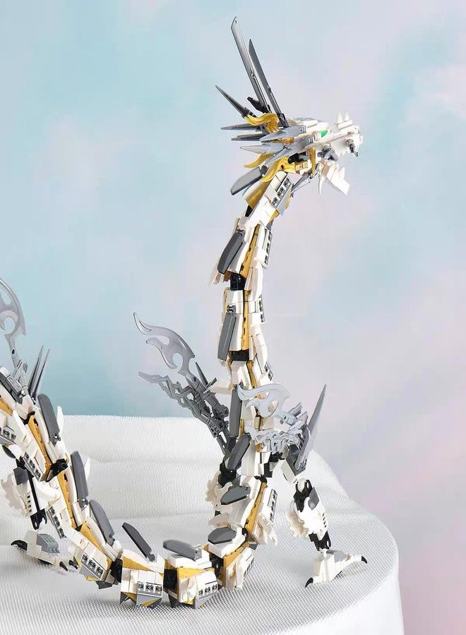 HONLANCH Dragon Series White Mechanical Hurricane Dragon Building Blocks Set (1485Pieces)-Toys Gifts for Teens 14+ and Adults - Image 5