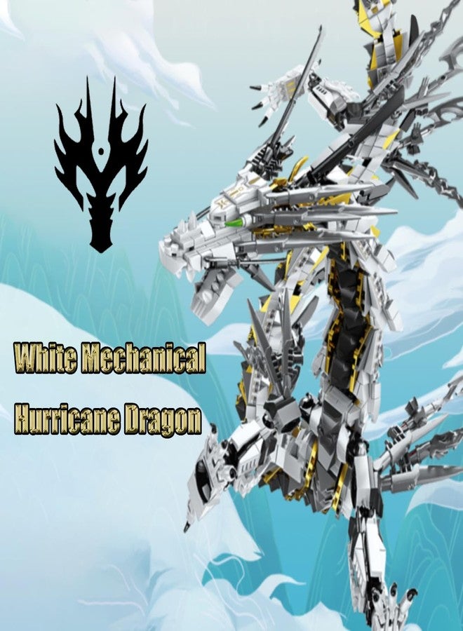 HONLANCH Dragon Series White Mechanical Hurricane Dragon Building Blocks Set (1485Pieces)-Toys Gifts for Teens 14+ and Adults - Image 2