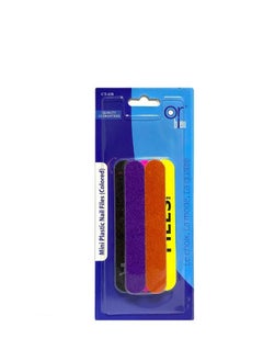 Or Bleu Mini Plastic Nail Files Colored, 5 Pcs 