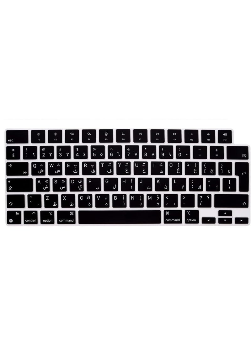 NTECH Arabic UK Keyboard Cover for MacBook Air M2 Chip 13.6" A2681 MacBook Pro 16-inch & 14" models 2021 & 2022, MacBook Pro 16 A2485, MacBook Pro 14 M1 Pro & M1 Max Chip A2442 (Eng/Arabic Uk) - Image 1