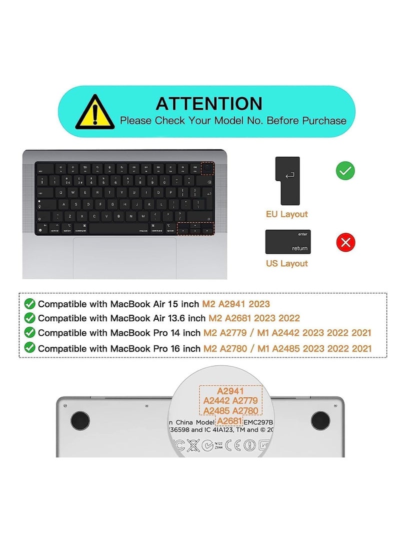 NTECH Arabic UK Keyboard Cover for MacBook Air M2 Chip 13.6" A2681 MacBook Pro 16-inch & 14" models 2021 & 2022, MacBook Pro 16 A2485, MacBook Pro 14 M1 Pro & M1 Max Chip A2442 (Eng/Arabic Uk) - Image 2